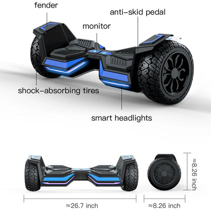 Hover HK-X8 | 700W | Bluetooth Speakers | App feature | Off Road tires