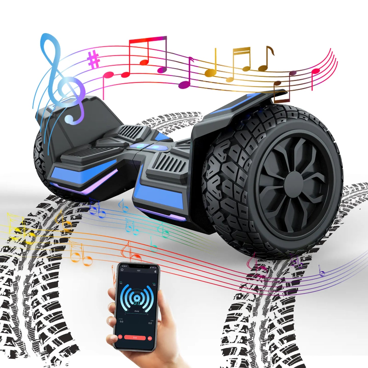 Hover HK-X8 | 700W | Bluetooth Speakers | App feature | Off Road tires