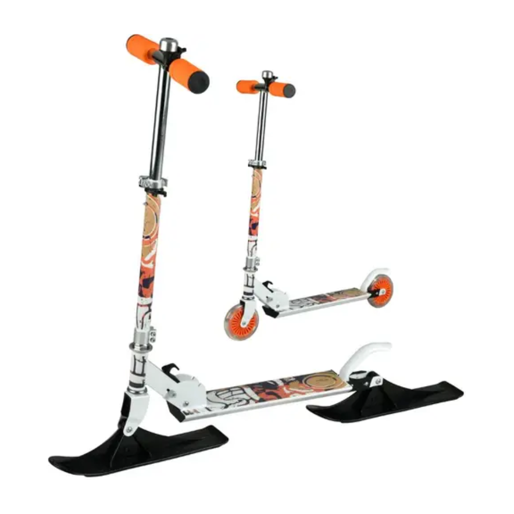 2-in-1 kids snow summer scooter