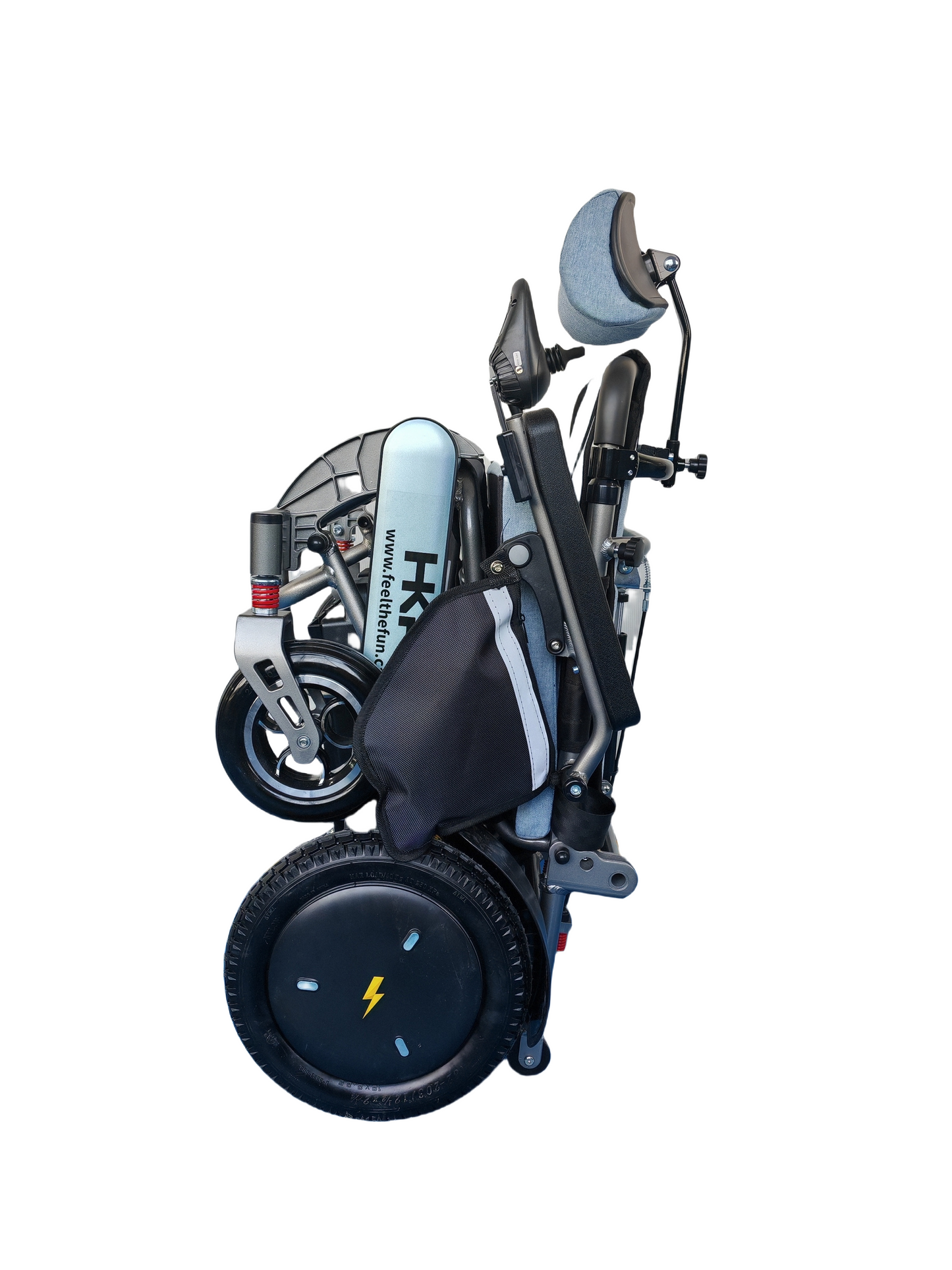 HK Aluminum Pro | Foldable electric wheelchair | 360°joystick |Dual motors & batteries | Reclining | Remote control