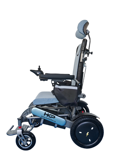 HK Aluminum Pro | Foldable electric wheelchair | 360°joystick |Dual motors & batteries | Reclining | Remote control