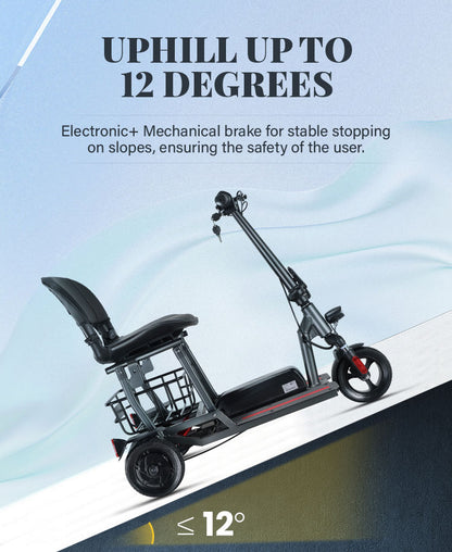 Freedom-3 Foldable Electric Mobility Scooter | 350W | Long Range | Removeable battery